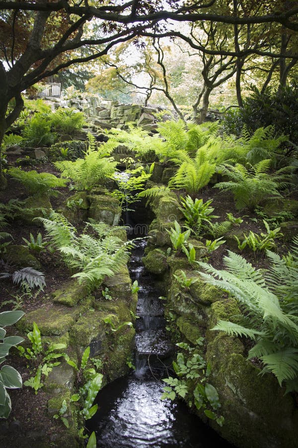 WENTWORTH, UK - June 1, 2018. Gardens with waterfall set within the grounds of Wentworth Woodhouse. Rotherham, South Yorkshire, UK stock photos WENTWORTH, UK - June 1, 2018. Gardens with waterfall set within the grounds of Wentworth Woodhouse. Rotherham, South Yorkshire, UK stock photos