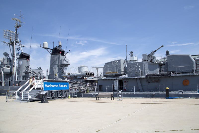 World War II Destroyer on the pier, city Boston Mass USA. World War II Destroyer on the pier, city Boston Mass USA.