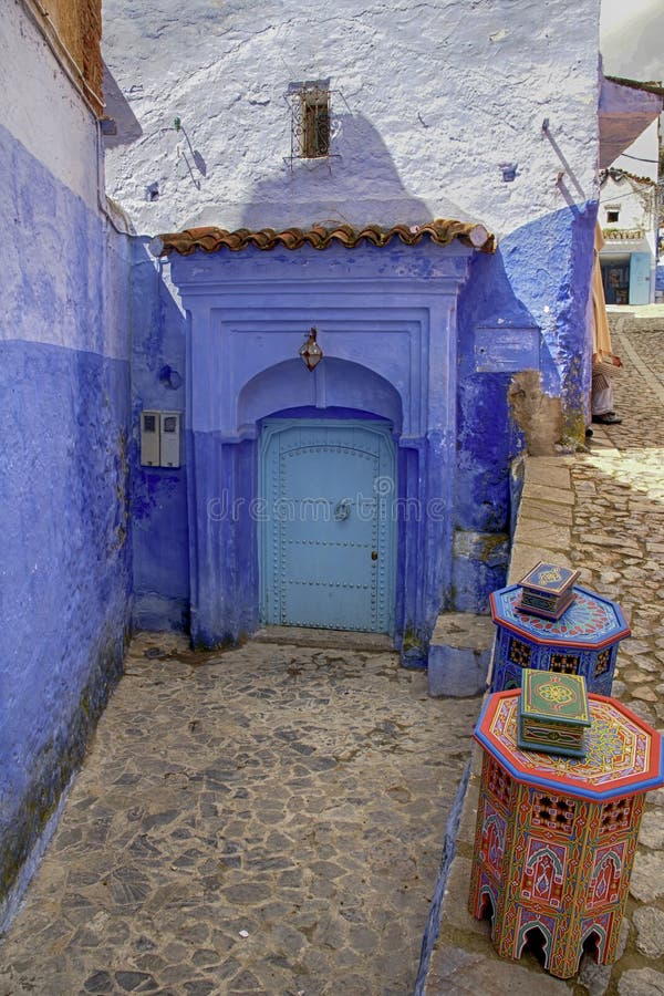 Wereldsteden, Chefchaouen in Marokko royalty-vrije stock afbeelding Wereldsteden, Chefchaouen in Marokko royalty-vrije stock afbeelding