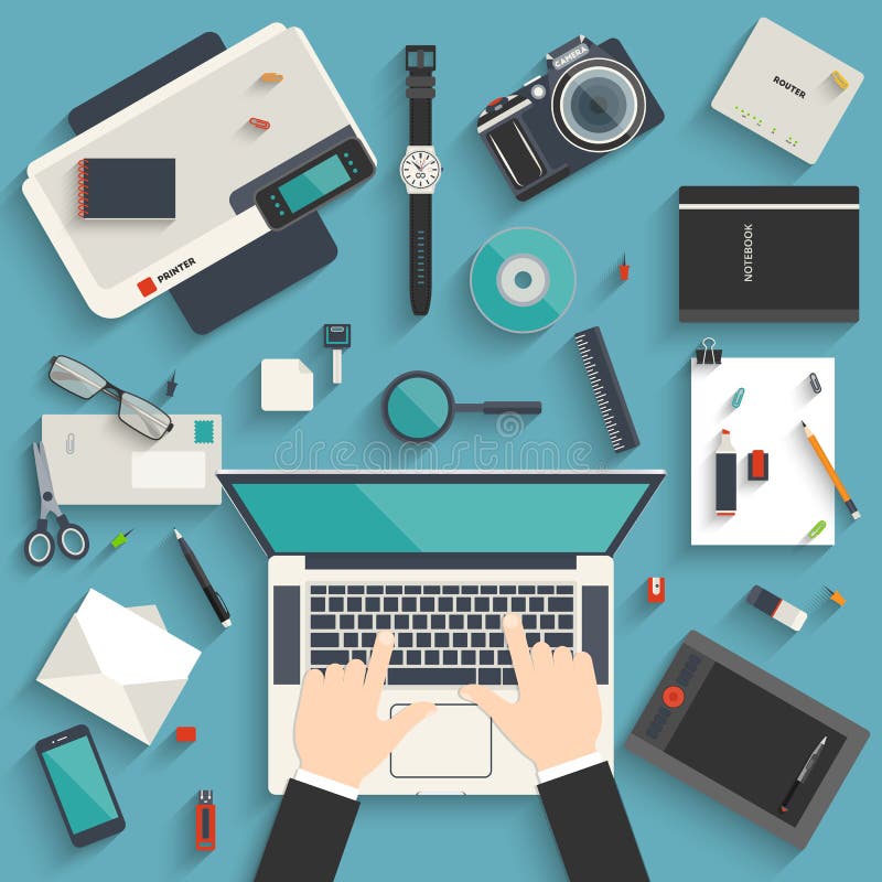 Werkplaats van een ontwerper vector illustratie Werkplaats van een ontwerper vector illustratie