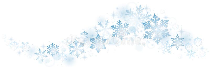 Werveling van blauwe sneeuwvlokken