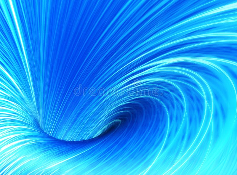 Blue light swirls streaming from a tunnel. Blue light swirls streaming from a tunnel