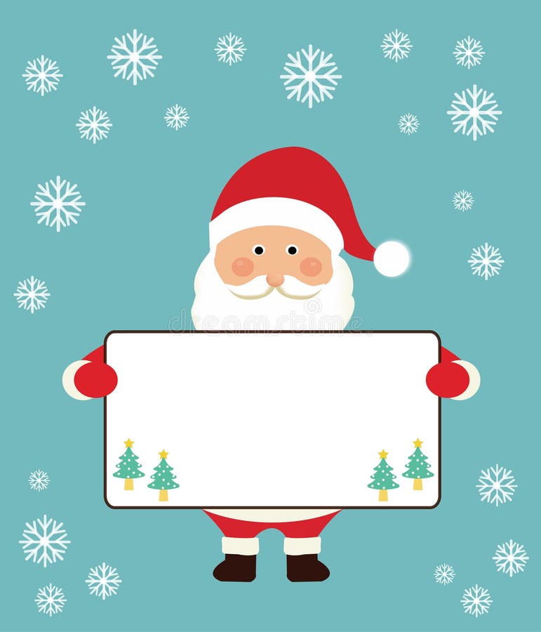 Wesoło boże narodzenia Santa Claus i trzymać białej deski use dla teksta blackground lub wszywki