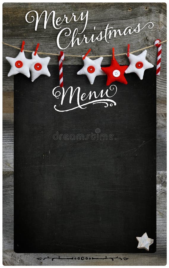 Wesoło bożych narodzeń Restauracyjnego menu Blackboard kopii Drewniana przestrzeń zdjęcie stock Wesoło bożych narodzeń Restauracyjnego menu Blackboard kopii Drewniana przestrzeń zdjęcie stock