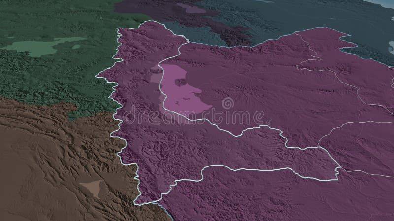 West Azarbaijan, Iran - outlined. Administrative royalty free illustration