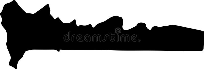 West Coast Gambia silhouette map with transparent background royalty free illustration