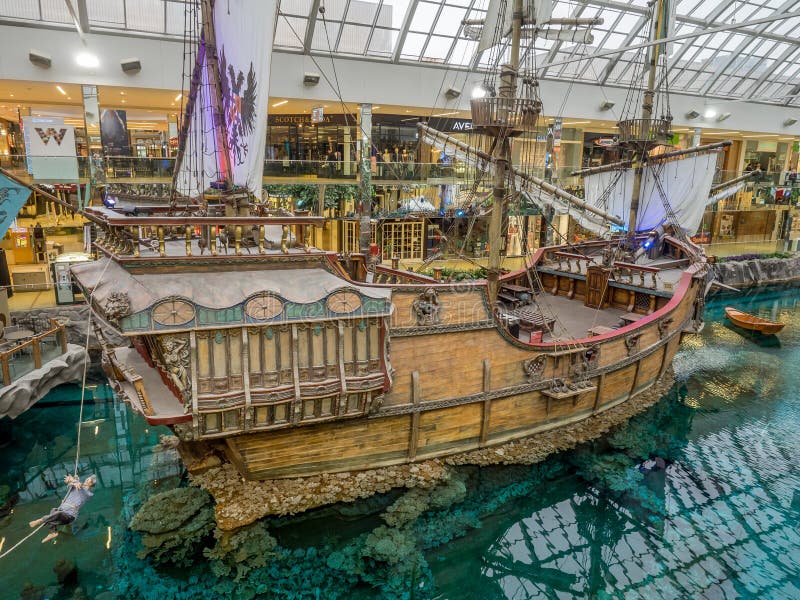 West Edmonton Mall galleon attraction stock photos