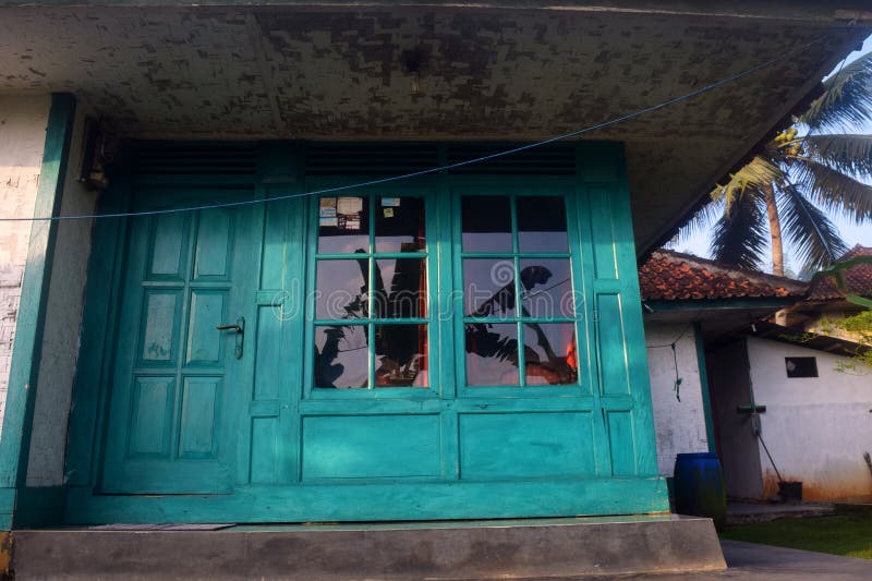 West Javanese traditional house with green doors royalty free stock photography