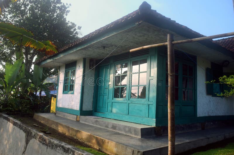 West Javanese traditional house with green doors royalty free stock image