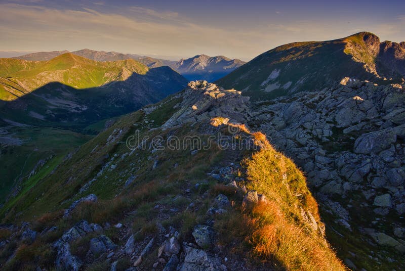 Západní Tatry z Hladkého štítu ve Vysokých Tatrách