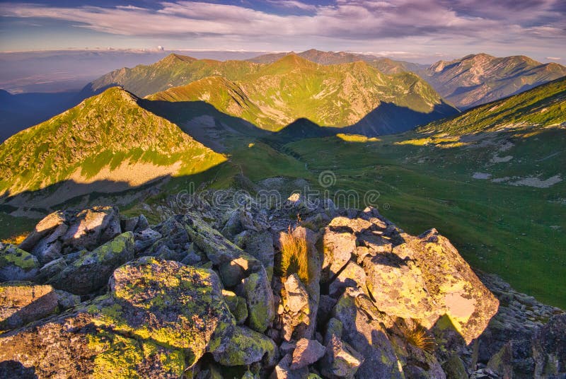 Západní Tatry z Hladkého štítu ve Vysokých Tatrách