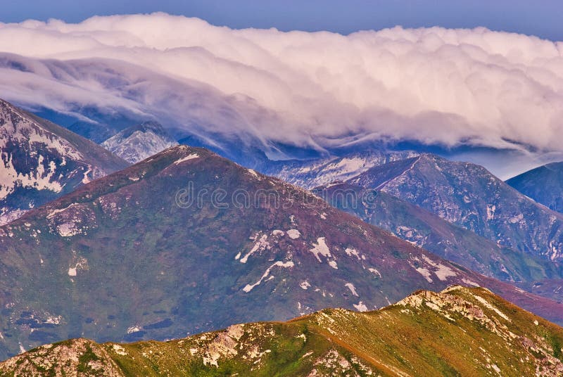 Západné Tatry z Hladkého štítu vo Vysokých Tatrách