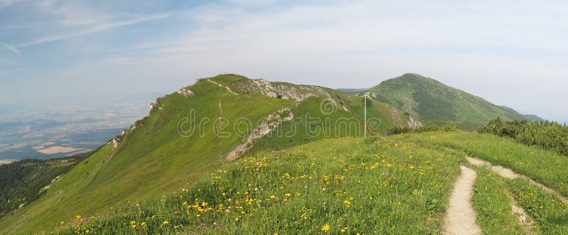 West view from top of Chleb in Mala Fatra mountains