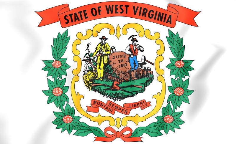 West Virginia Coat of Arms, USA. Stock Illustration - Illustration of ...