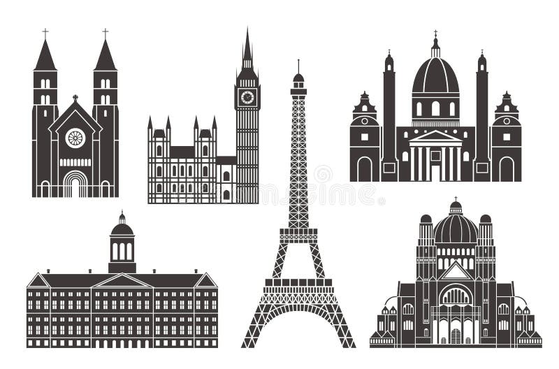 Westelijk Europa reeks vector illustratie