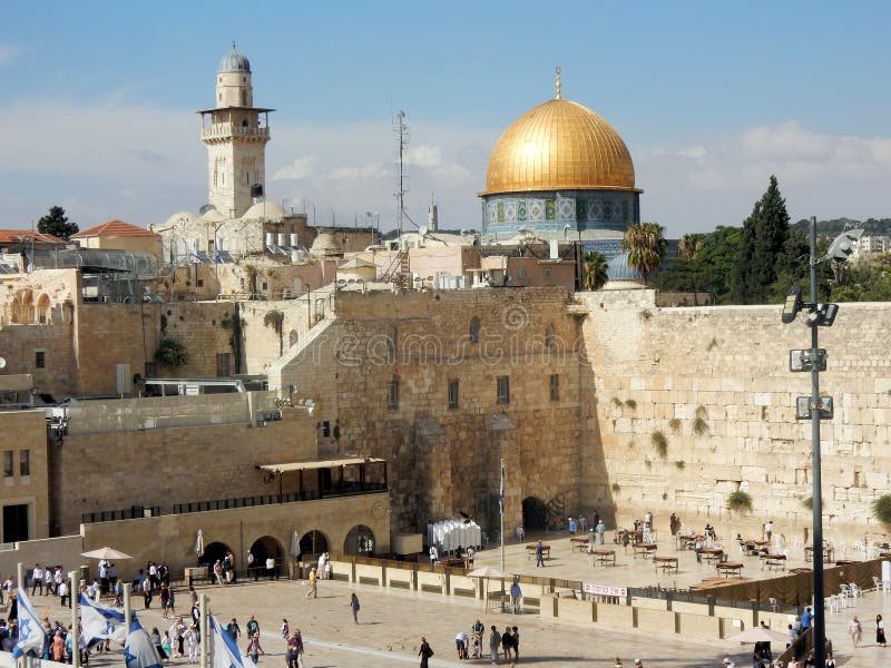 Westelijke Muur, godsdienstige plaats Joodse mensen, Koepel van de Rots, Islamitisch heiligdom, Oude Stad van Jeruzalem, Israël stock afbeeldingen Westelijke Muur, godsdienstige plaats Joodse mensen, Koepel van de Rots, Islamitisch heiligdom, Oude Stad van Jeruzalem, Israël stock afbeeldingen