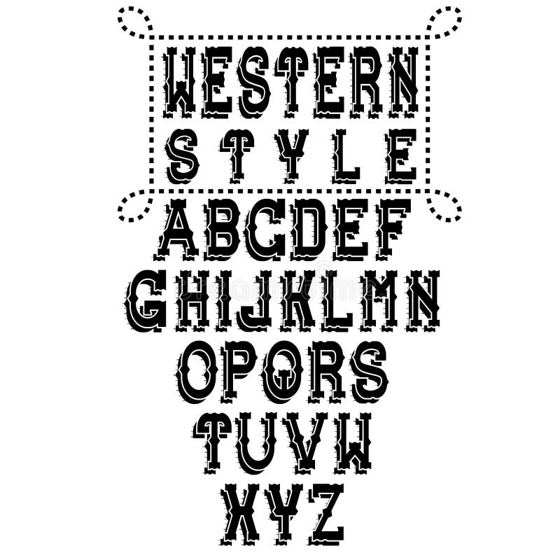 Wild West Wanted Font Poster with Letters Stock Vector - Illustration ...