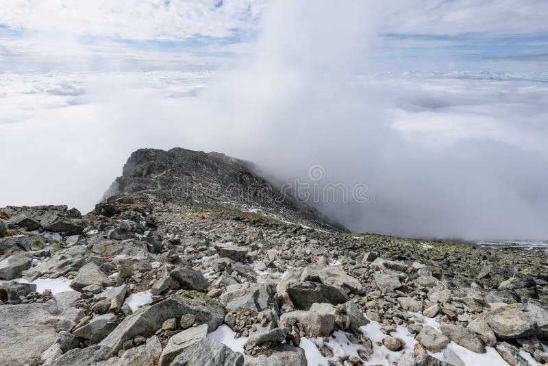 Mountain tops in winter covered in snow