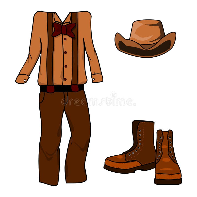 Western Men Clothes Illustration Stock Vector - Illustration of suit ...