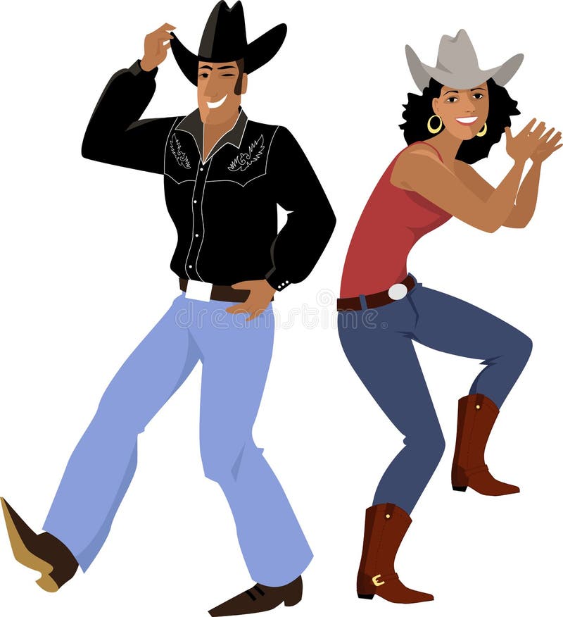 Line Dance Couple With Word Stock Vector Illustration Of Country