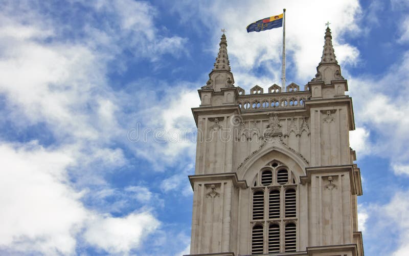 Flag on the Westminster Abbey, London Stock Image Image of detail