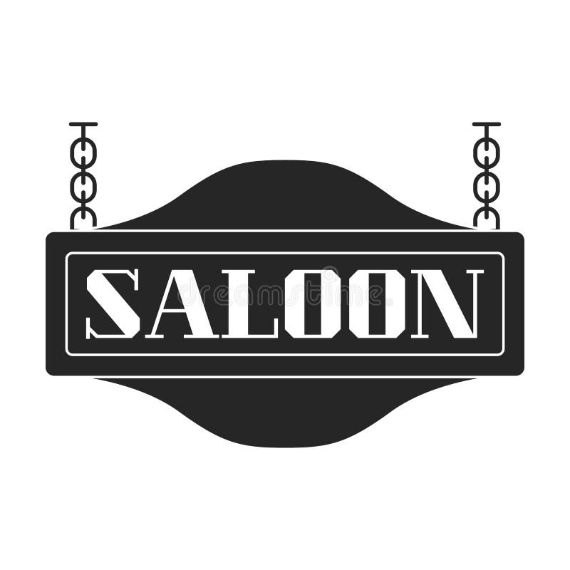 Western Saloon Vector Icon.Black Vector Icon Isolated on White