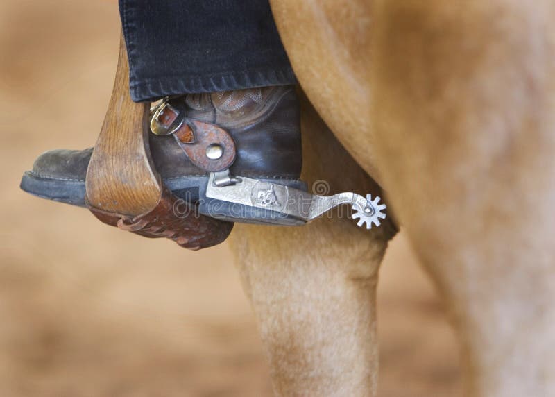 Western spur and stirrup stock images
