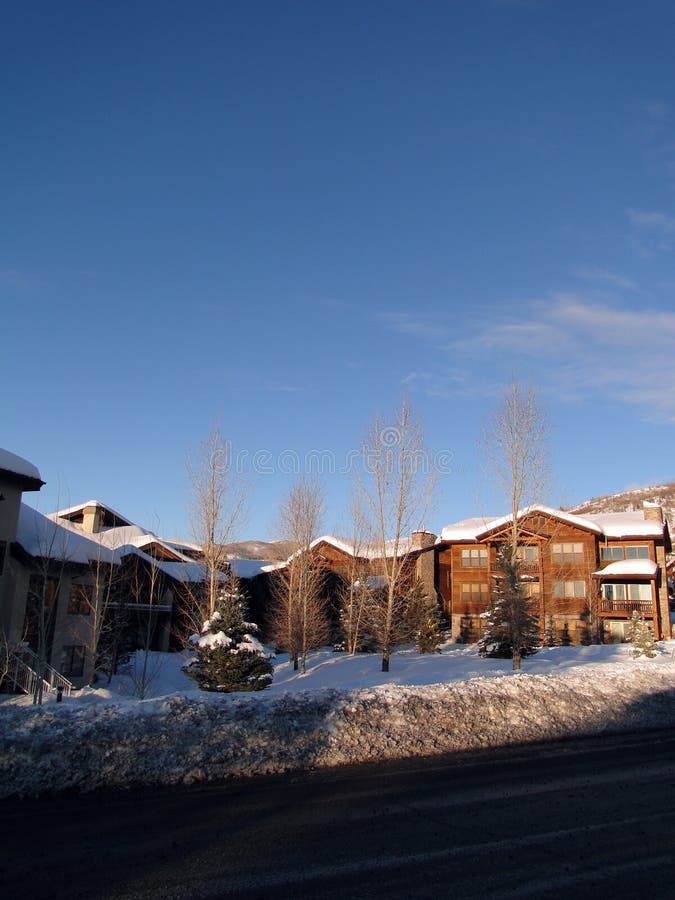 Western style condominiums stock image. Image of aspens 18794613