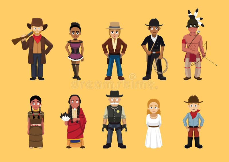 Western Wild West Cute Cartoon Characters Set Stock Vector - Illustration of indian, western: 83347764 Western Wild West Cute Cartoon Characters Set Stock Vector - Illustration of indian, western: 83347764