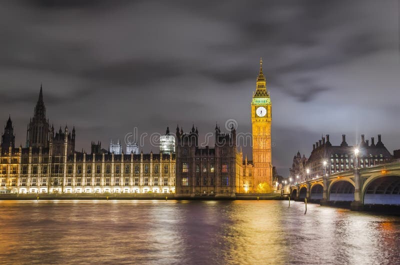 Westminister przerzuca most, Big Ben i dom parlament, Londyn zdjęcia stock