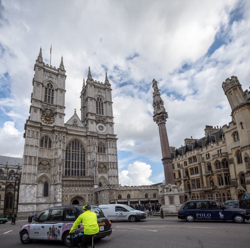Westminster abbey cloudy day gothic Church stock fotografie