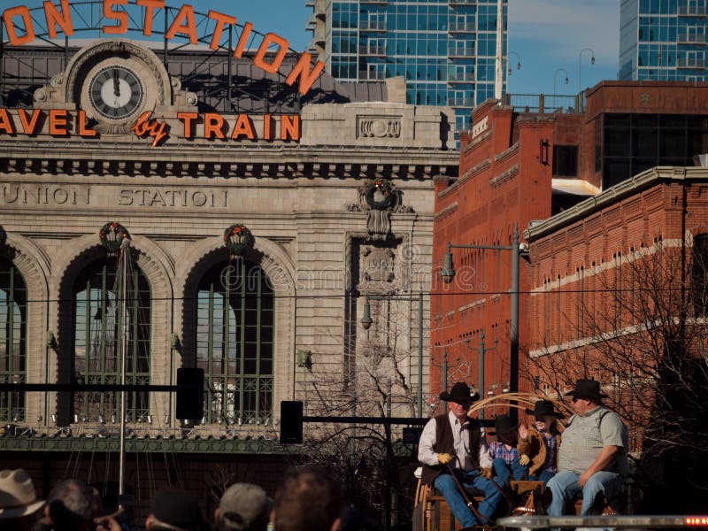 Denver, Colorado-January 5, 2012: Annual National Western Stock Show Parade, travels up 17 Street. Denver, Colorado-January 5, 2012: Annual National Western Stock Show Parade, travels up 17 Street.