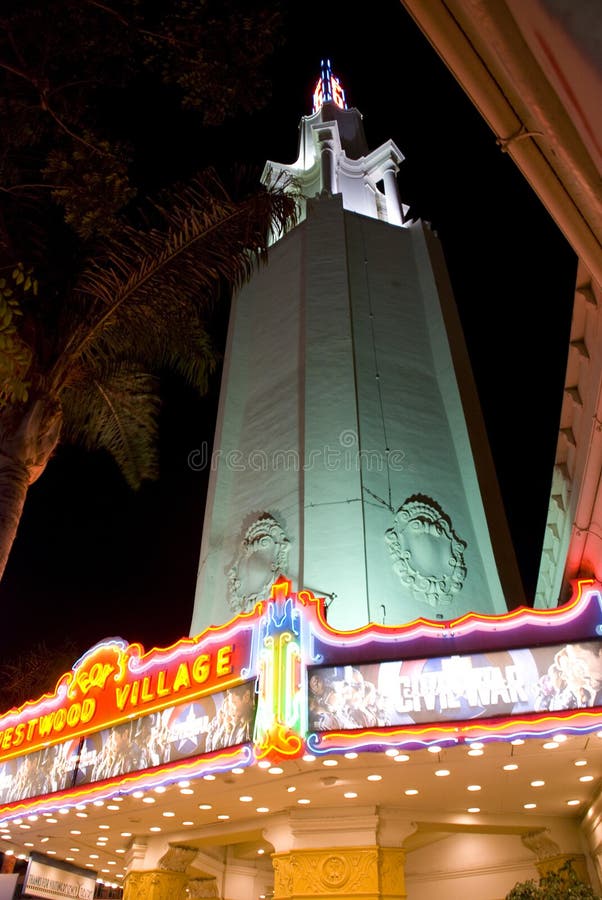 The Fox theater in Westwood Village at night Los Angeles