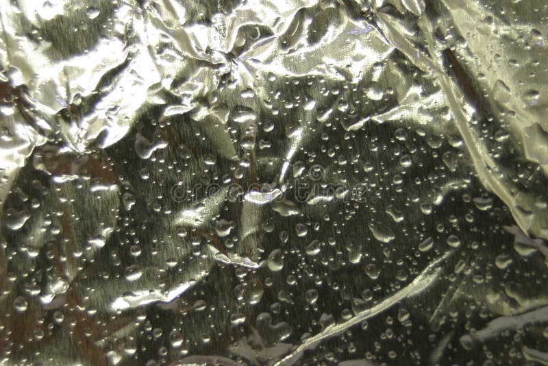 Wet Aluminum Foil With Water for Background