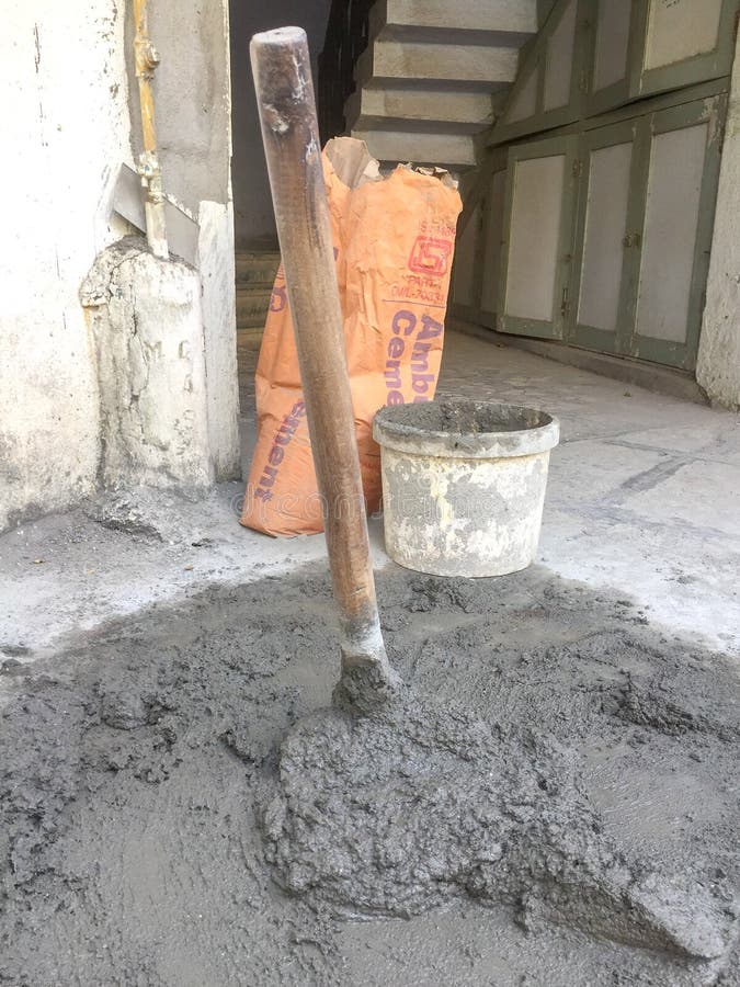 Wet Cement Mix for Construction Work Stock Photo - Image of jobs
