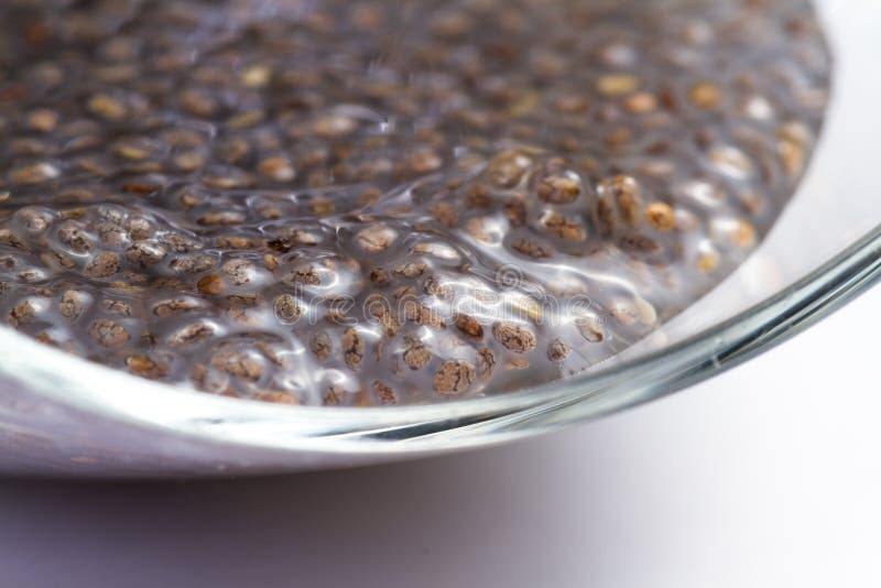 Chia seeds soaked in water stock photo. Image of organic 97485660