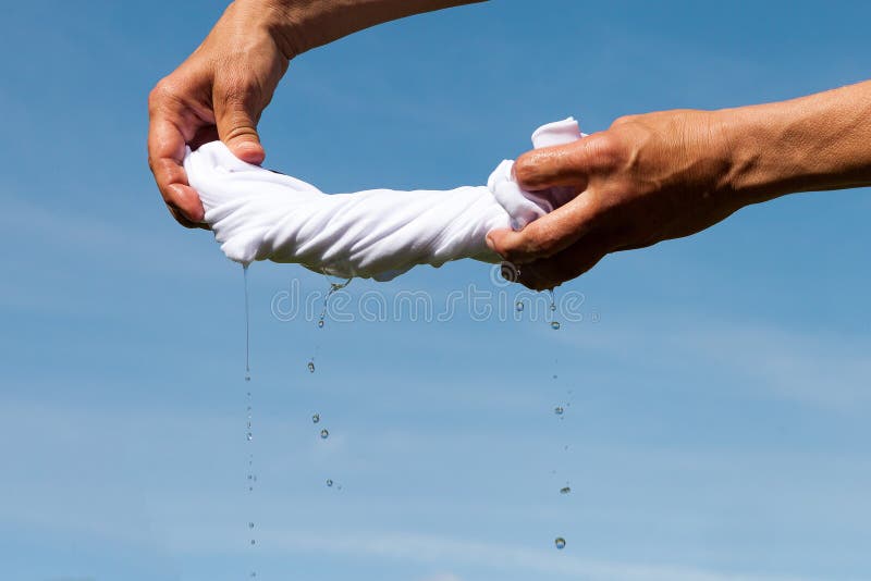 Wet fabric. stock photo. Image of housework, squeeze 45814248