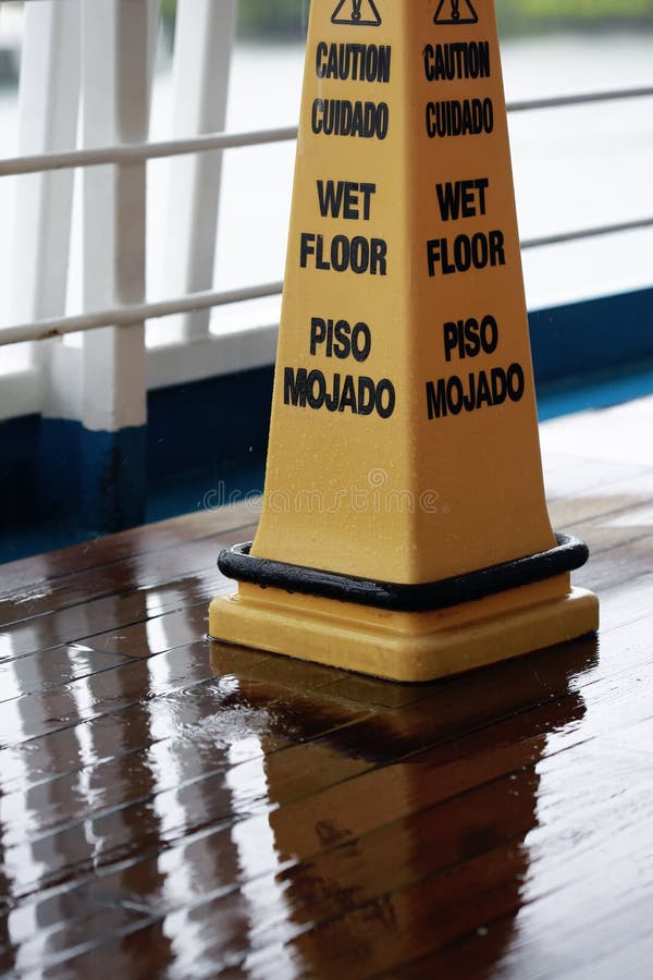 Wood Sign Showing Warning Caution Wet Floor Stock Photos Free