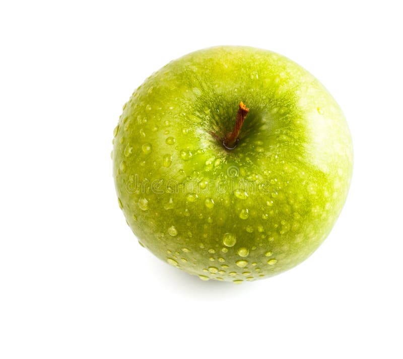 Wet green apple