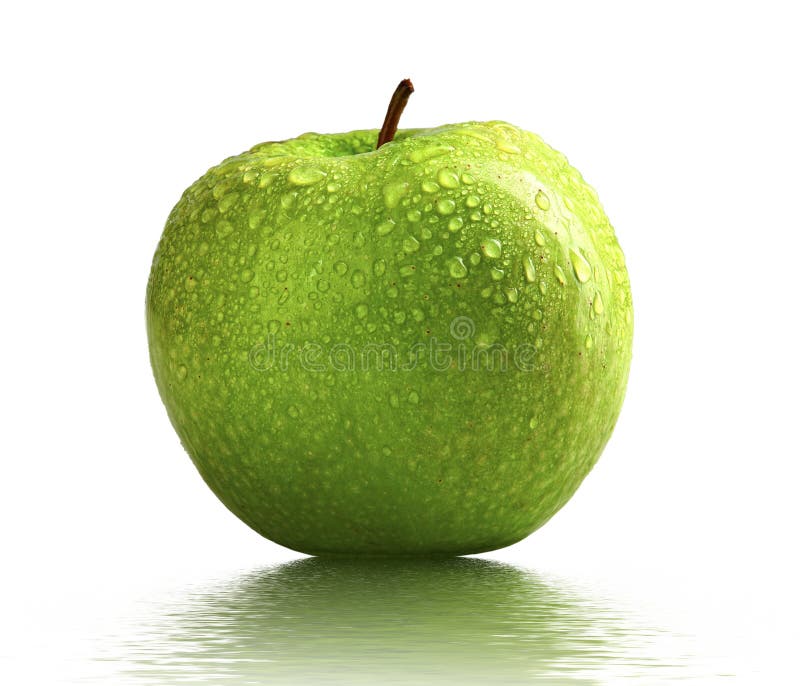 Wet green apple