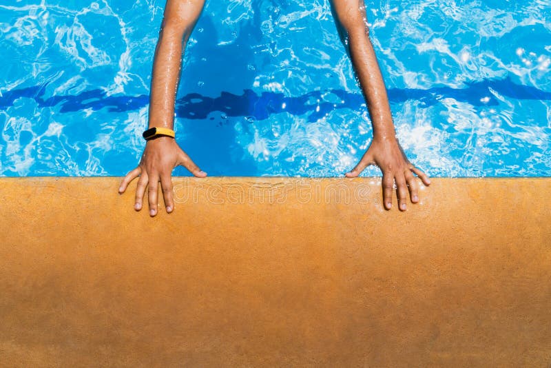 Wet Hands on Edge of Swimming Pool Stock Image Image of carriageway
