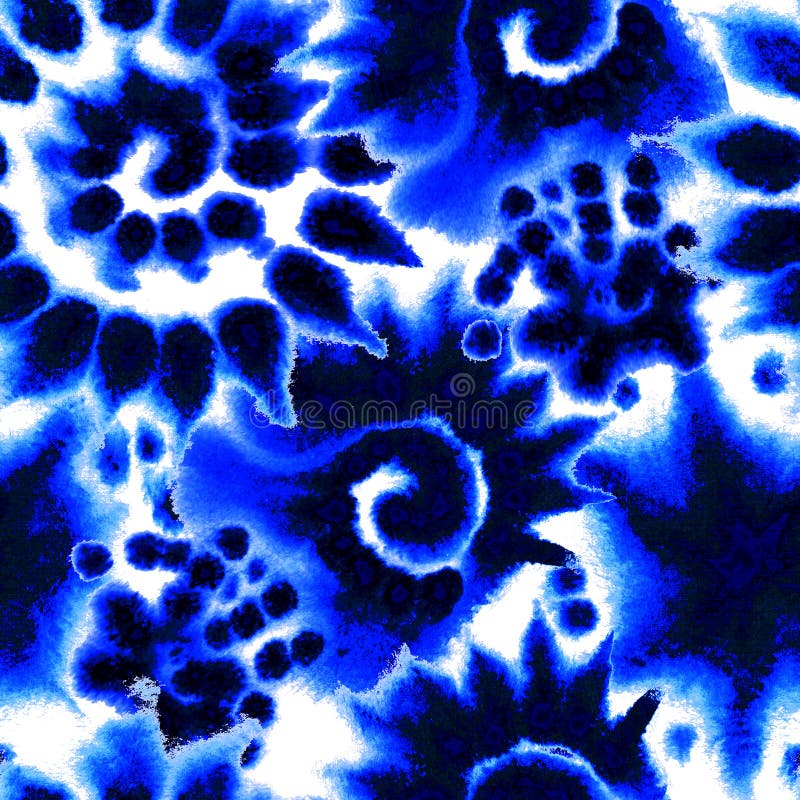 Wet Paint Seamless Pattern. Watercolor Stock Illustration