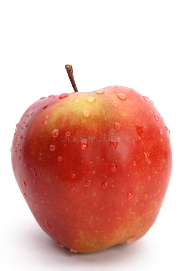 Wet red apple