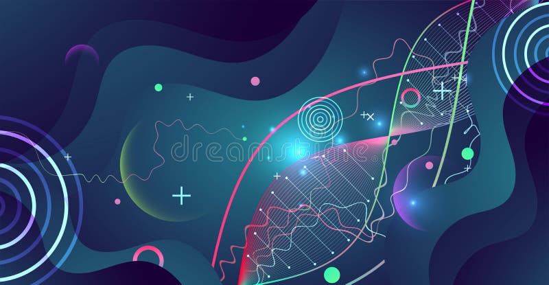 Wetenschapsmalplaatje, behang of banner met een DNA-molecules royalty-vrije illustratie Wetenschapsmalplaatje, behang of banner met een DNA-molecules royalty-vrije illustratie