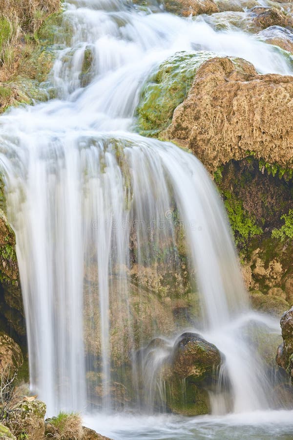 Wetlands in Spain. Waterfall in Ruidera. Albacete Ciudad Real