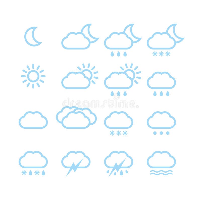 Wetterikonen stock abbildung