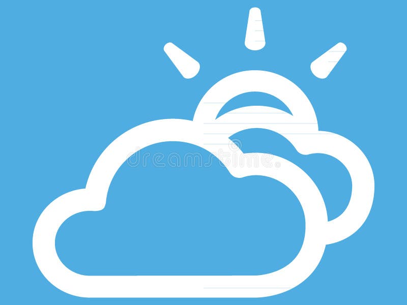 Wetterprognose-App-Icon für geteilte Wolken. Einfache Vektor-Illustration eines Wettervorhersage-App-Ikons für geteilte Wolken