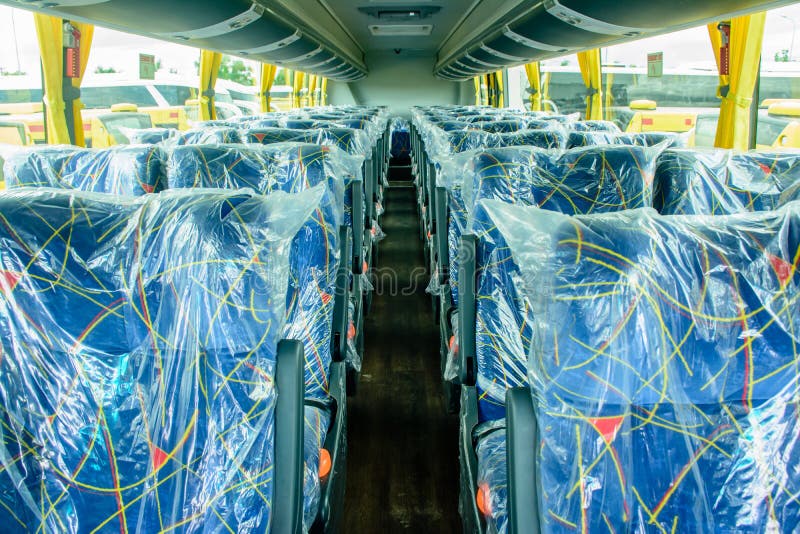 Wewnętrzny projekt brandnew autobus zdjęcie royalty free