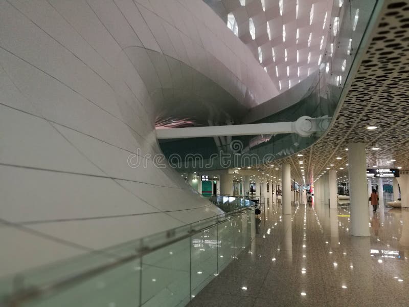 Wewnętrzny widok dla Shenzhen Baoan lotniska międzynarodowego obraz stock