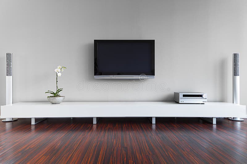 Modern living-room with TV and hifi equipment. Modern living-room with TV and hifi equipment